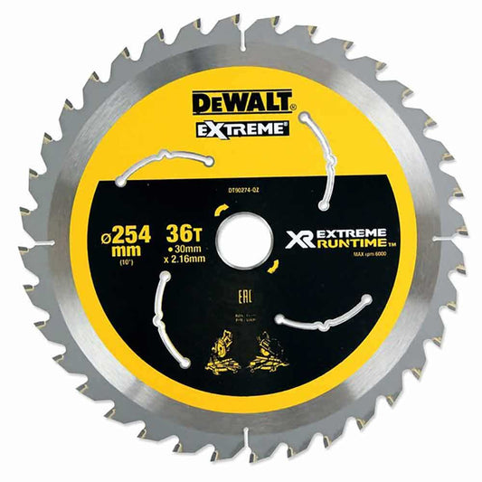 DEWALT 254mm x 16mm XR Extreme Runtime Circular Saw Blade DT90274-QZ
