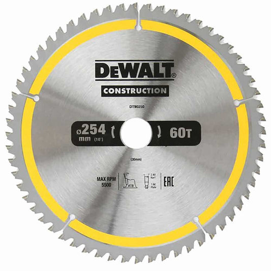 DEWALT 254mm x 60T Construction Circular Saw Blade DT90249-QZ