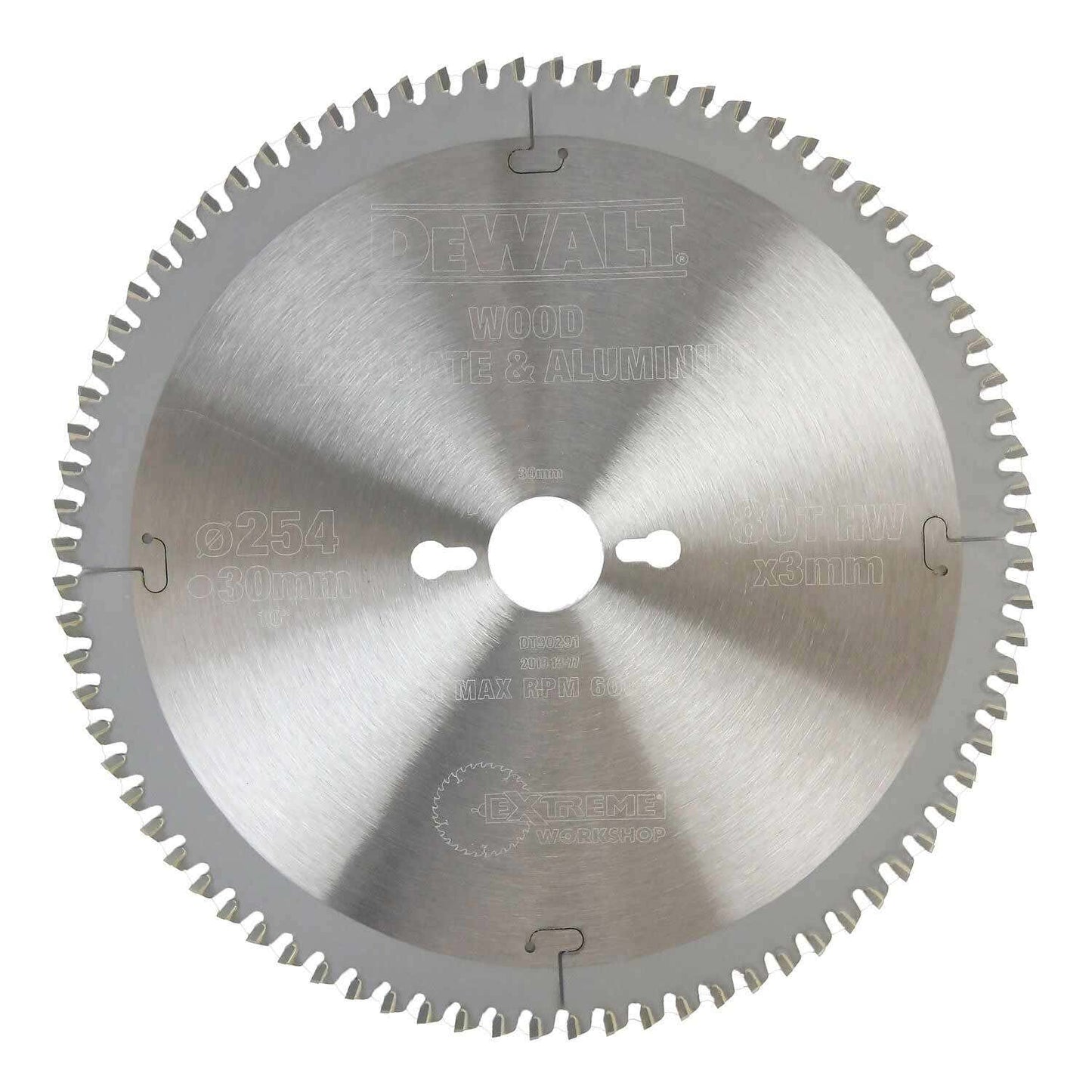 DEWALT 254x30mm 96T Extreme Workshop TCT Circular Saw Blade for Wood Cutting DT90291-QZ