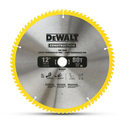 DEWALT 305 x 25.4mm 32 80T TCT CONSTRUCTION Circular Saw Blade - 2 Piece DW3128P5