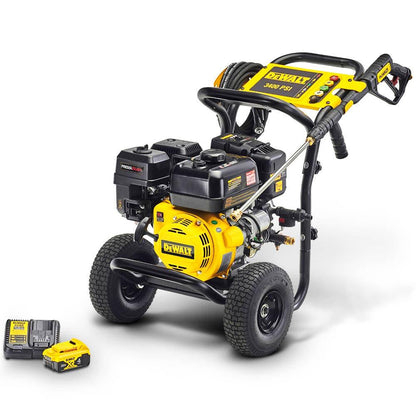 DEWALT 3400PSI 9.5LPM Petrol Pressure Washer w. 18V Battery and Charger DXPW3495PR