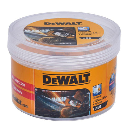 DEWALT 50 Piece 125x1.0mm Bonded Cut Off Disc Tub DT20598-QZ