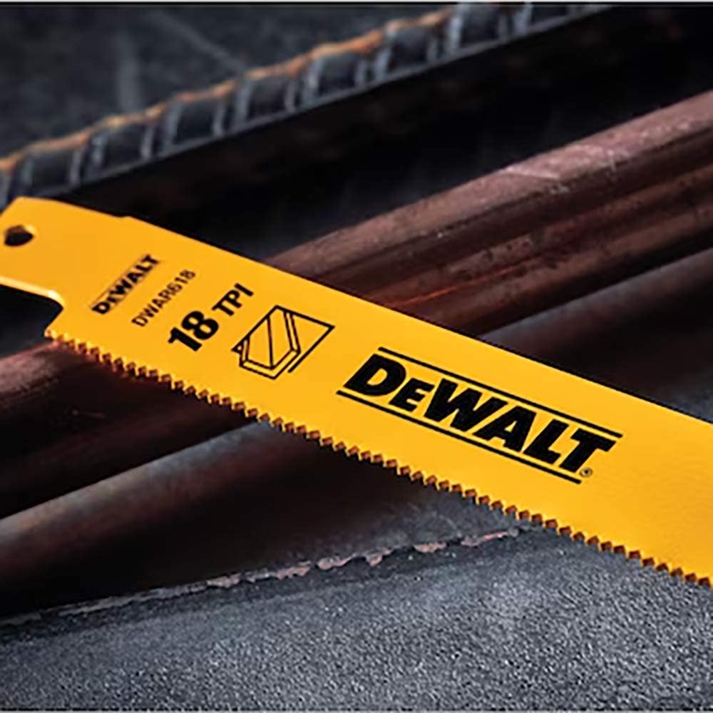 DEWALT 6inch 18TPI Bi-Metal Reciprocating Saw Blade - 5 Piece DW4811