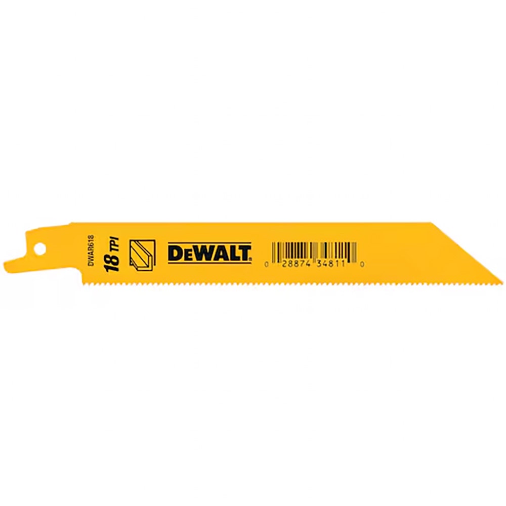 DEWALT 6inch 18TPI Bi-Metal Reciprocating Saw Blade - 5 Piece DW4811