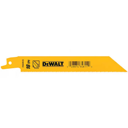 DEWALT 6inch 18TPI Bi-Metal Reciprocating Saw Blade - 5 Piece DW4811
