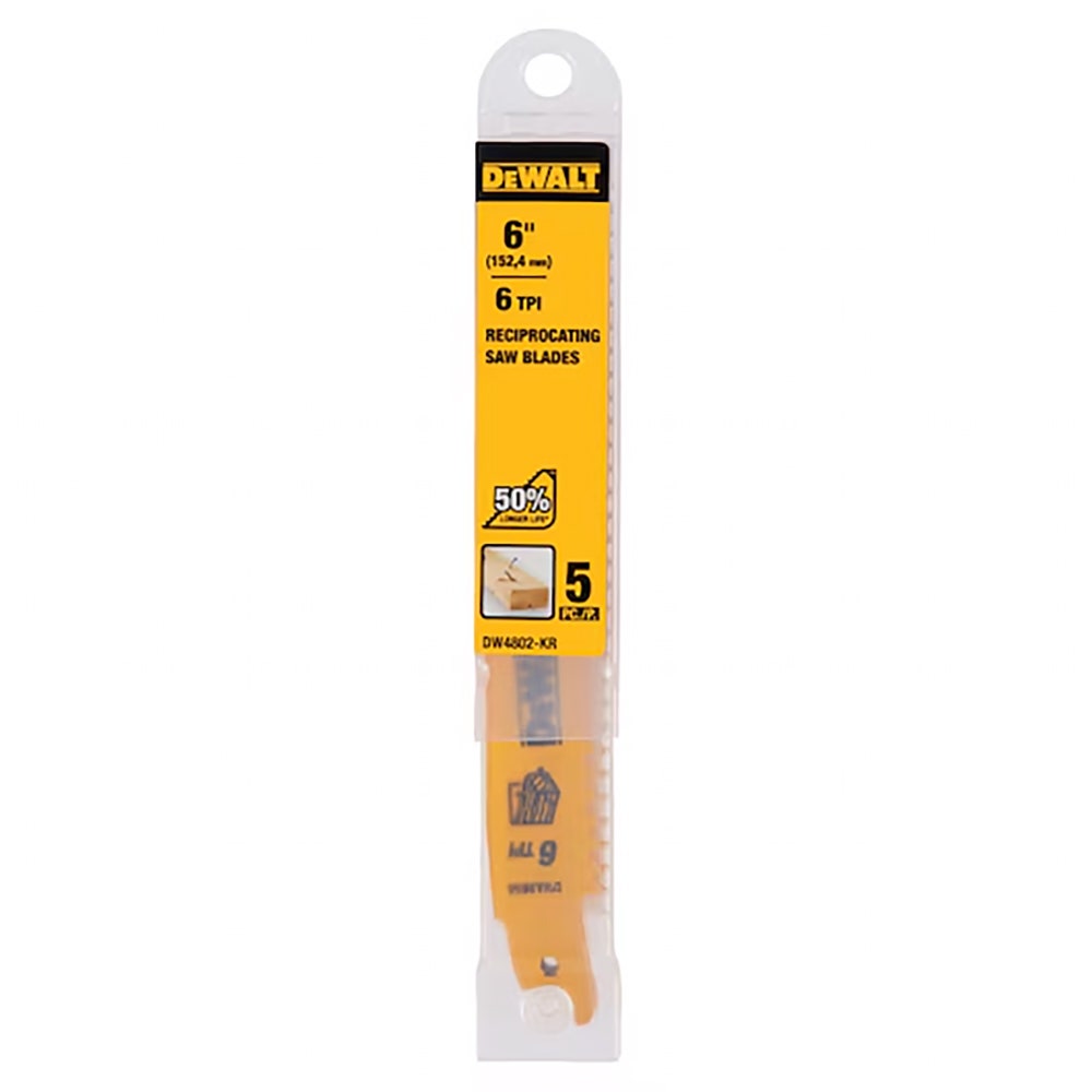 DEWALT 6inch 6TPI Bi-Metal Reciprocating Saw Blade - 2 Piece DW4802