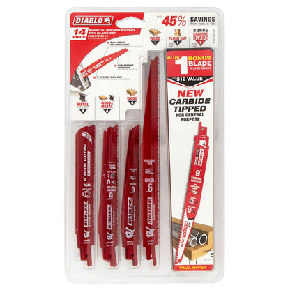 DIABLO 14 Piece Recip Set + General Purpose 9 TCT - Promo 2610052724