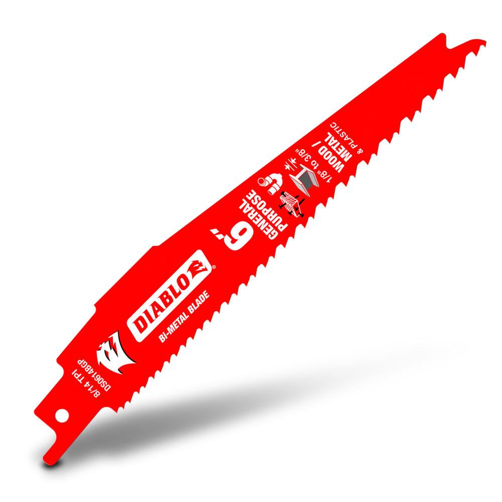 DIABLO 152mm Bi-Metal Recip Blade for Nail-Embedded Wood, Metal, and Plastic - 5 Piece 2610052332