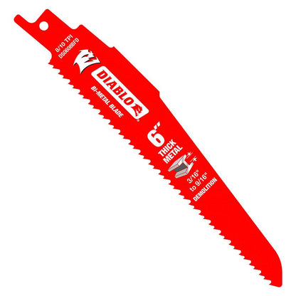 DIABLO 152mm Bi-Metal Recip Blade for Thick Metal Demolition - 5 Piece 2610052335