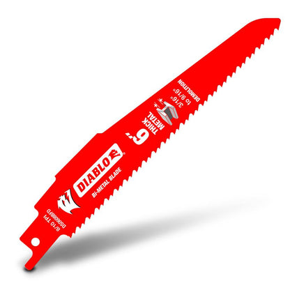 DIABLO 152mm Bi-Metal Recip Blade for Thick Metal Demolition - 5 Piece 2610052335