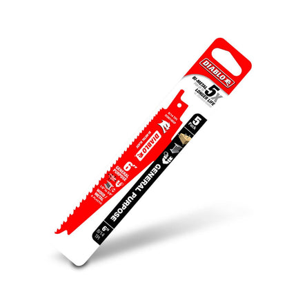DIABLO 152mm Bi-Metal Recip Blade for Nail-Embedded Wood, Metal, and Plastic - 5 Piece 2610052332