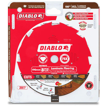 DIABLO 190mm 8T Laminate Flooring Saw Blade 2608644448