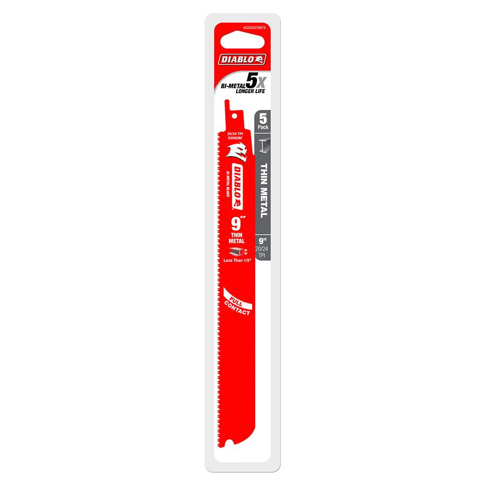 DIABLO 229mm Bi-Metal Recip Blade for Thin Metal - 5 Piece 2610052361