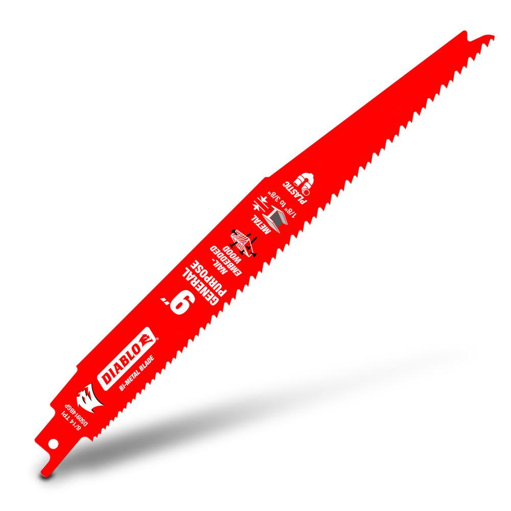 DIABLO 229mm Bi-Metal Recip Blade for Nail-Embedded Wood, Metal, and Plastic - 5 Piece 2610050178