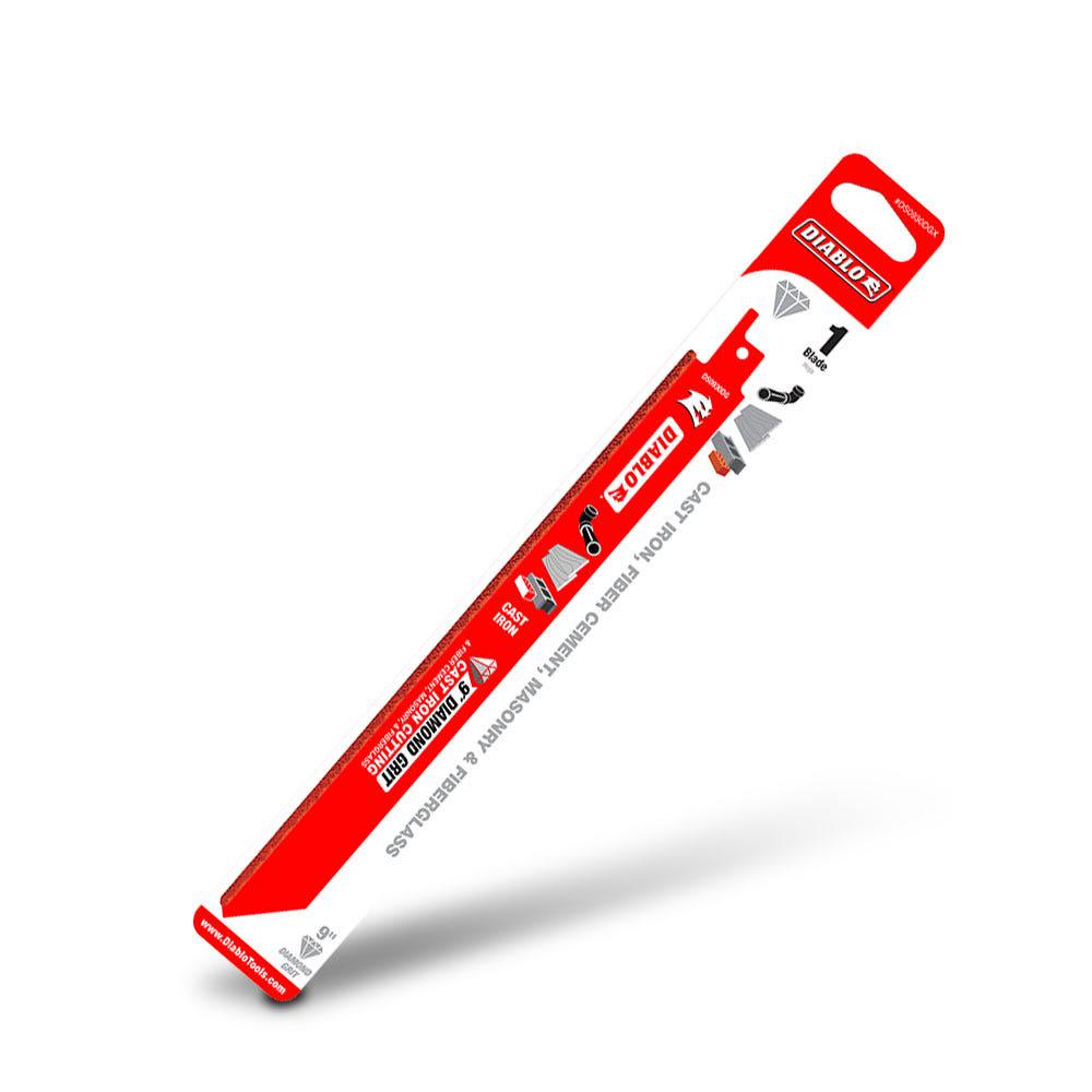 DIABLO 229mm Diamond Grit Recip Blade for Cast Iron, Fibre Cement, Masonry, and Fibreglass 2610052330