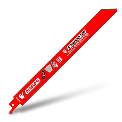 DIABLO 229mm Diamond Grit Recip Blade for Cast Iron, Fibre Cement, Masonry, and Fibreglass 2610052330