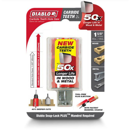 DIABLO 41mm (1.5 8inch) Quick-Change TCT Holesaw