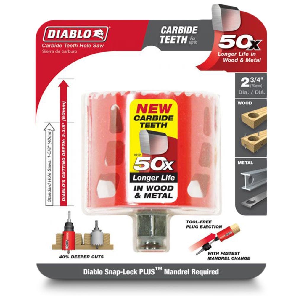 DIABLO 70mm (2.3/4inch) Quick-Change TCT Holesaw