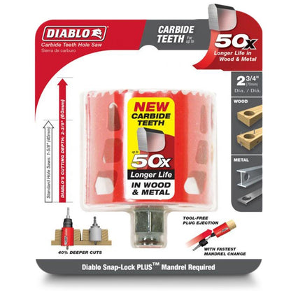 DIABLO 70mm (2.3/4inch) Quick-Change TCT Holesaw