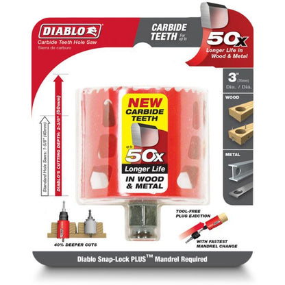 DIABLO 76mm (3inch) Quick-Change TCT Holesaw