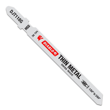 DIABLO 92mm High Speed Steel Jig Saw Blade For Thin Metal Up To 1.5mm 5 Piece 2608F02261