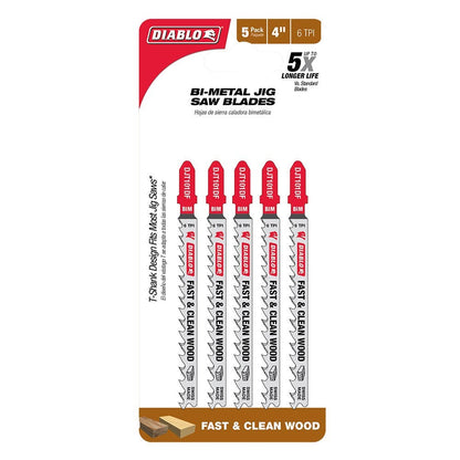 DIABLO Jig Saw Blade Bi-Metal For Fast and Clean Wood Cuts 5 Piece 2608F02241