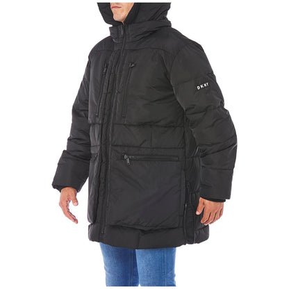 DKNY Men's Cold Weather Parka Sherpa Hoodie Black