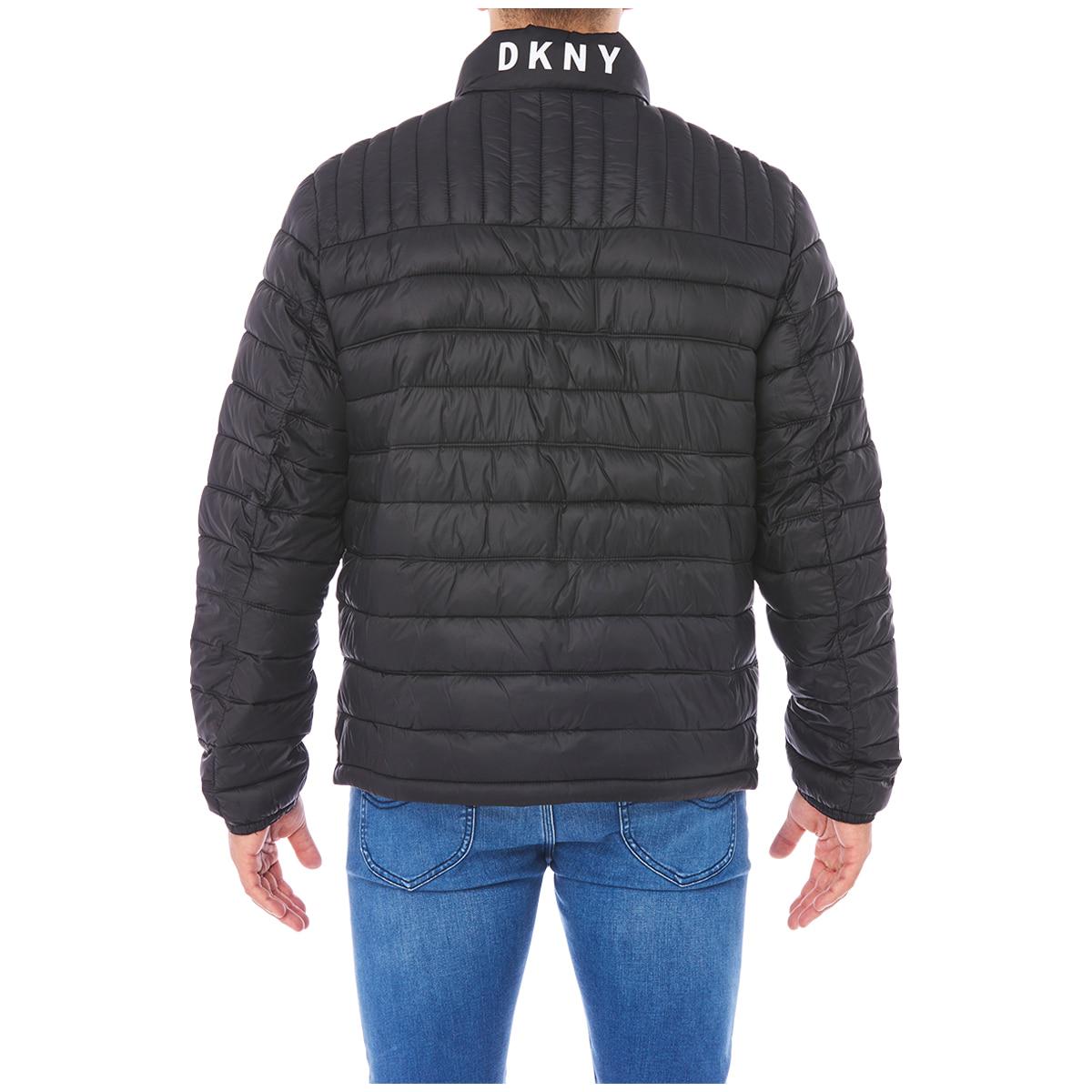 DKNY Mens Logo Packable Jacket - Black