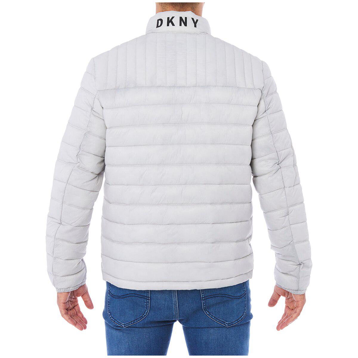 DKNY Mens Logo Packable Jacket - Ice