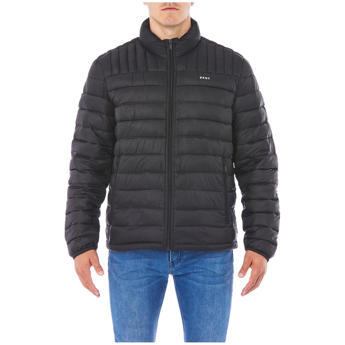 DKNY Mens Logo Packable Jacket - Ice