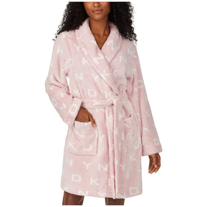 DKNY Women's Short Wrap Robe White