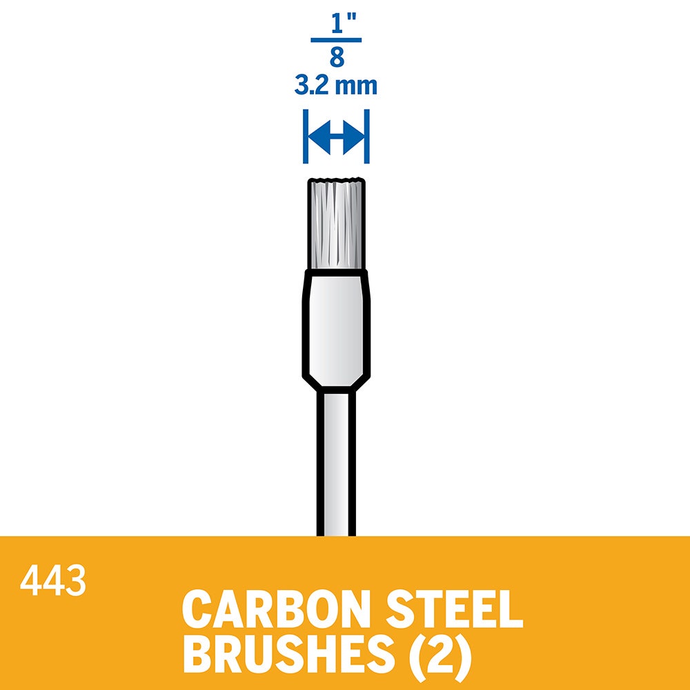 DREMEL 3.2mm Carbon Steel Brush (443-2) 2 - Piece 26150443AA