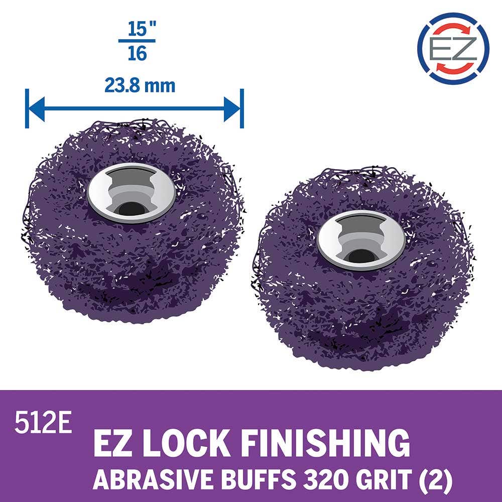 DREMEL 512E EZ Lock Abrasive Finishing Buffs 320 Grit - 2 Piece 2615E512AC
