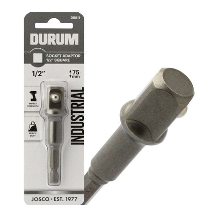DURUM 1 4-Hex to 1 2-Drive Socket Adaptor Bit