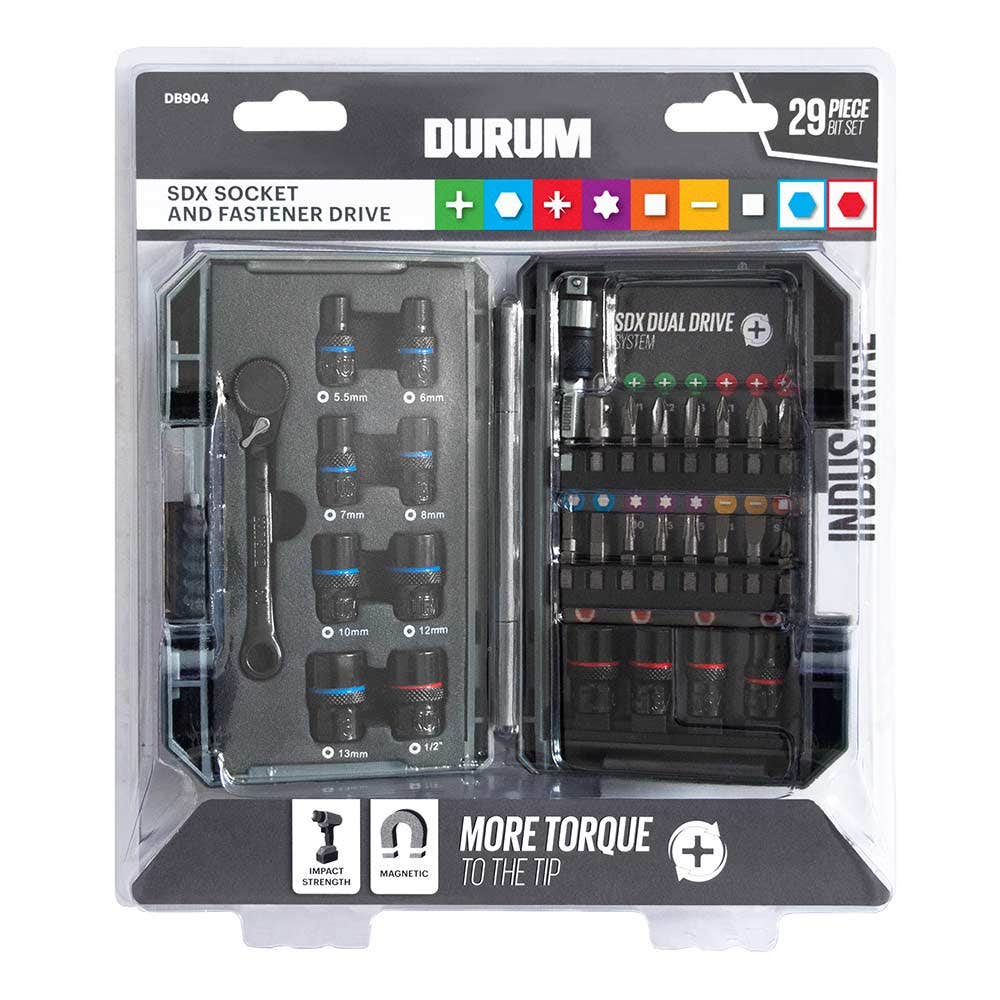 DURUM 25mm Assorted Screwdriver w Socket Bit Set - 29 Piece DB904