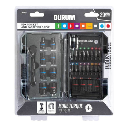 DURUM 25mm Assorted Screwdriver w Socket Bit Set - 29 Piece DB904