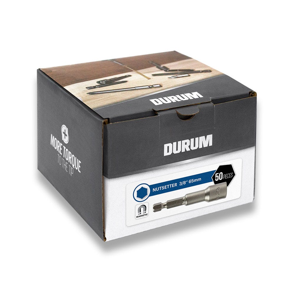 DURUM 3 8 x 65mm Nutsetter Magnetic Power Bulk - 50 Piece DB704B50