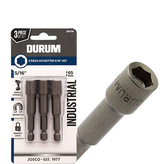 DURUM 5 16inch x 65mm Magnetic Power Nutsetter - 3 Piece