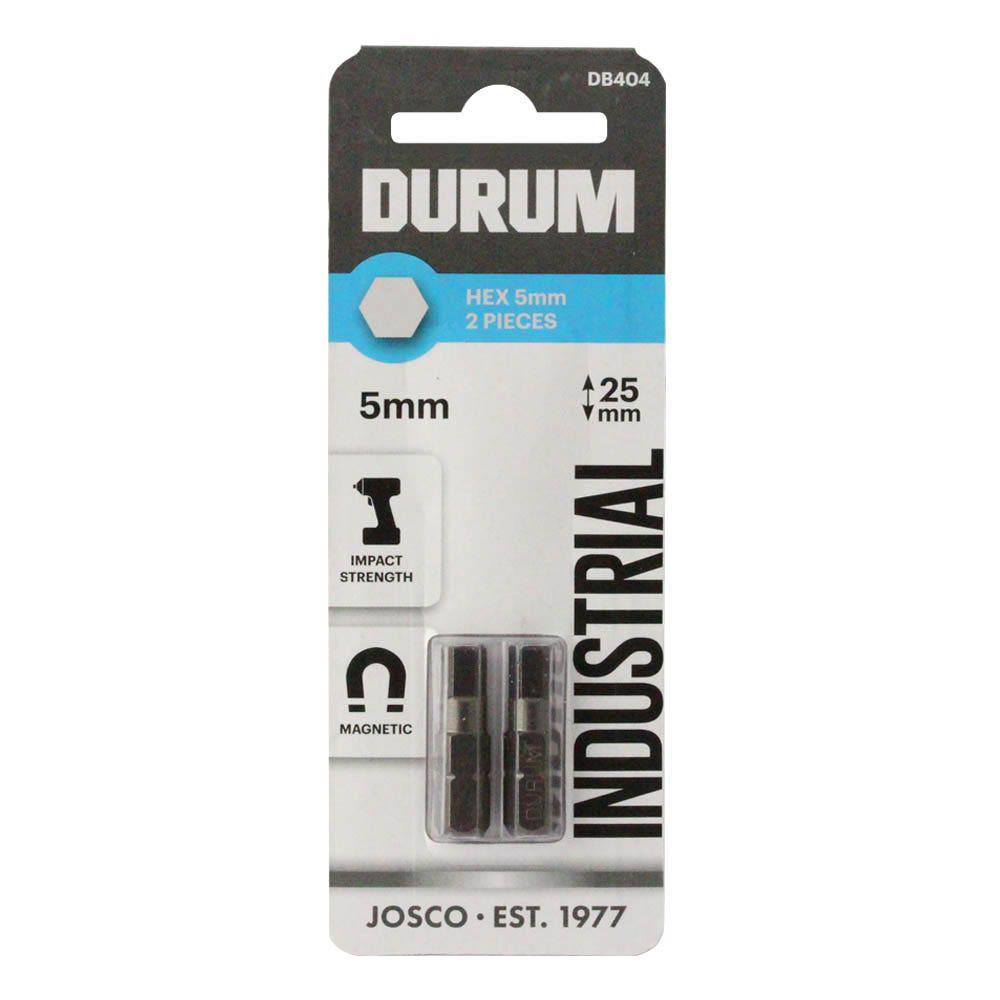 DURUM 5 x 25mm Internal Hex Insert Screwdriver Bit - 2 Piece
