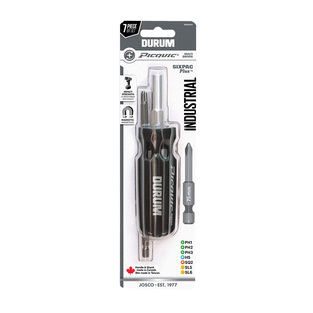 DURUM 75mm Picquic Sixpac Plus Multi-Bit Screwdriver DB99001