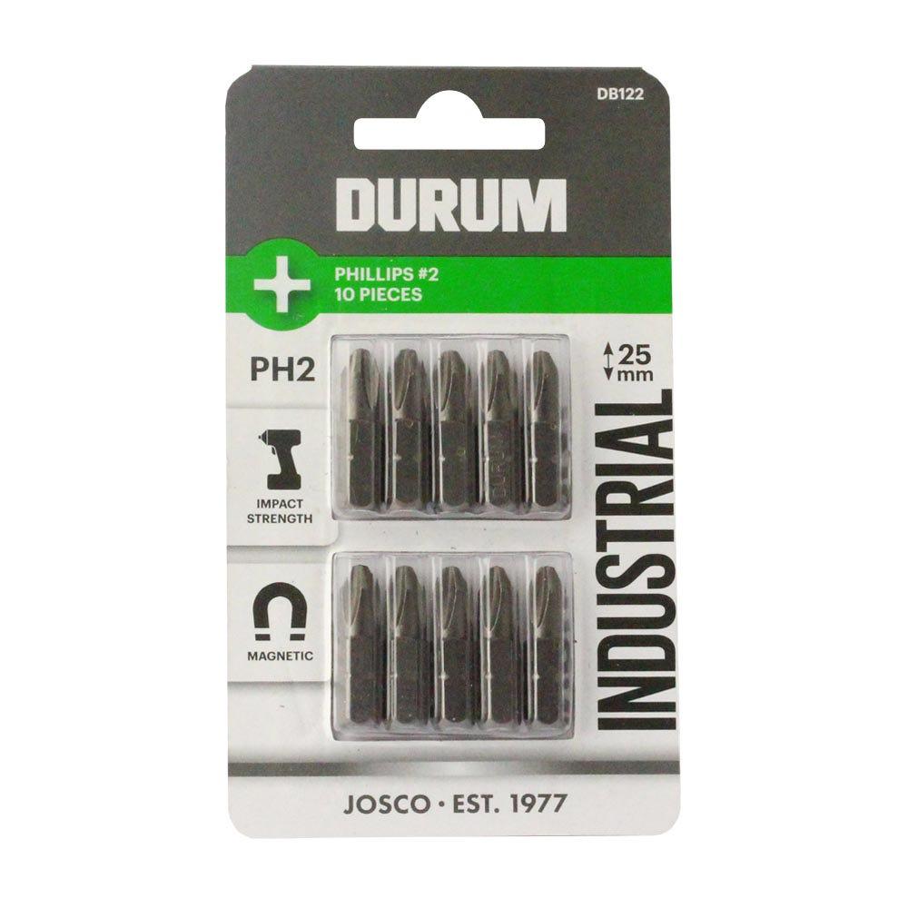 DURUM PH2 x 25mm Phillips Insert Screwdriver Bit - 10 Piece