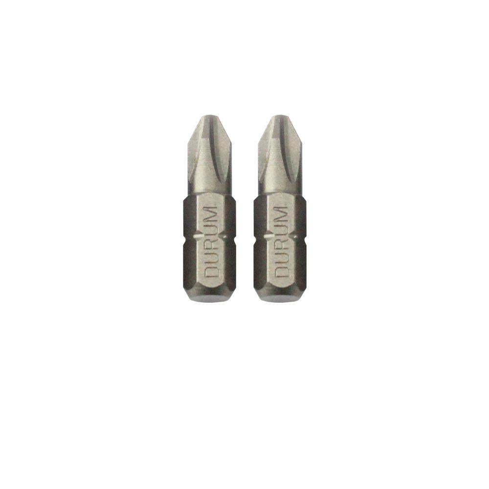 DURUM PH2 x 25mm Phillips Insert Screwdriver Bit - 2 Piece