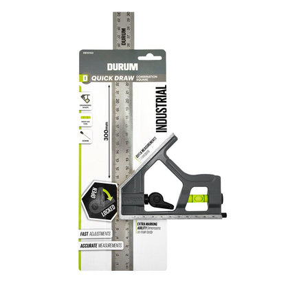 DURUM Quickdraw 300mm Combination Square Metal DB10103