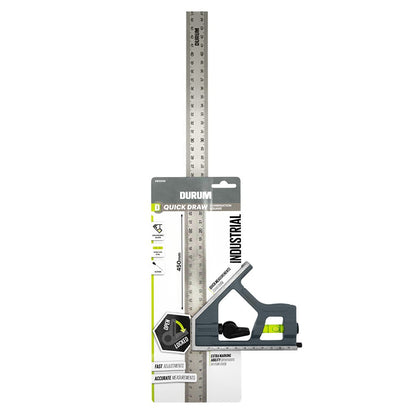 DURUM Quickdraw 450mm Combination Square Metal DB10105