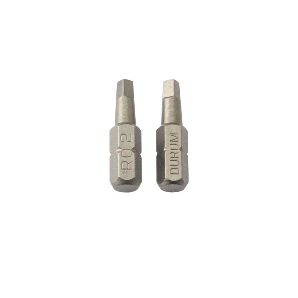 DURUM R2 x 25mm Robertson Square Insert Screwdriver Bit - 2 Piece
