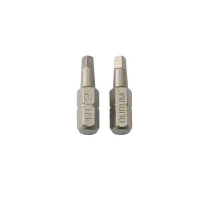 DURUM R2 x 25mm Robertson Square Insert Screwdriver Bit - 2 Piece
