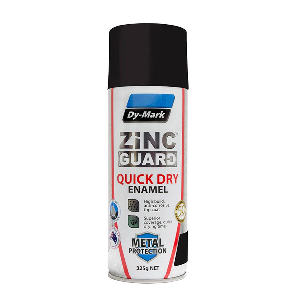 DYMARK 325g Aerosol Quick Dry flat Black Zinc Guard Paint Enamel 230932101