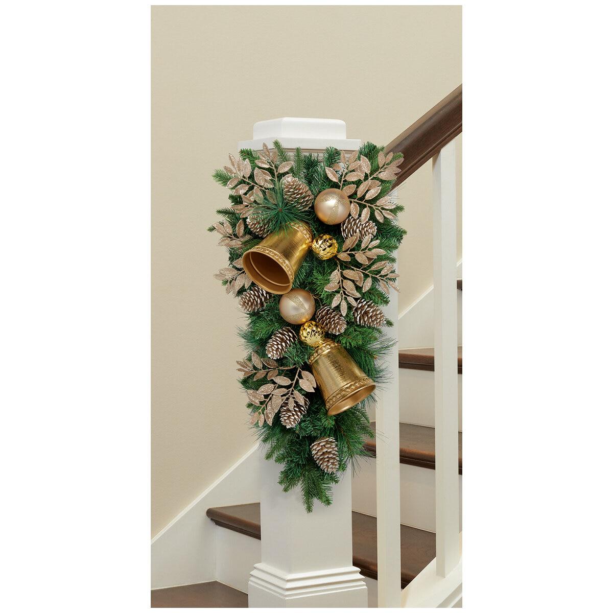 Decorative Christmas Swag With Bells Gold