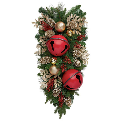 Decorative Christmas Swag With Bells Gold