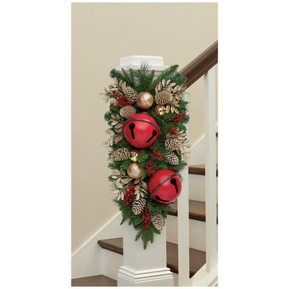 Decorative Christmas Swag With Bells Red